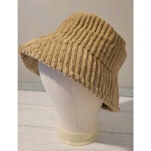 Forever 21 Corduroy Bucket Hat Tan One Size Womens BOHO Y2K cottage